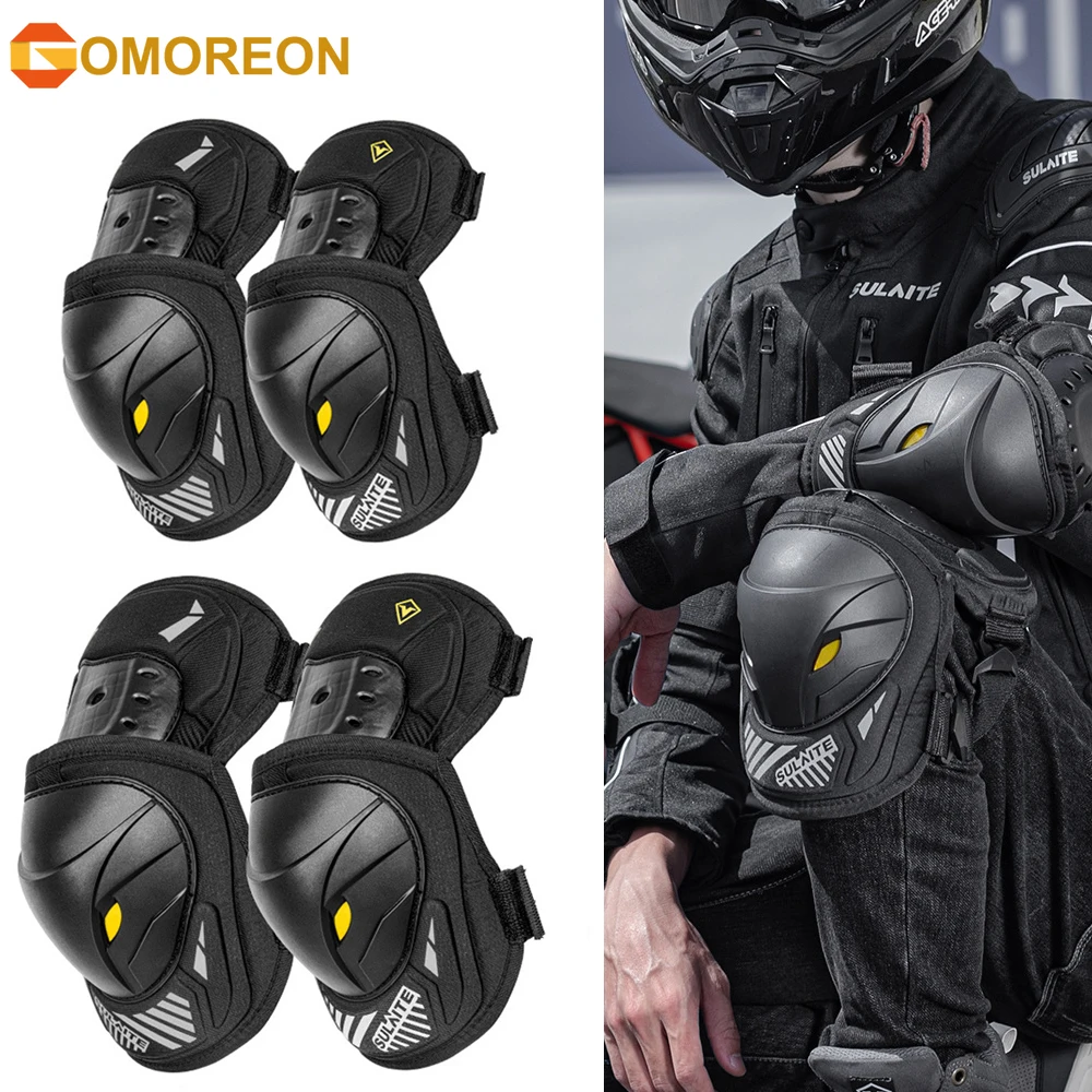 Mountain Biking Knee And Elbow Pads - GOMOREON 1 Paar Motorfiets Elektrische Fiets