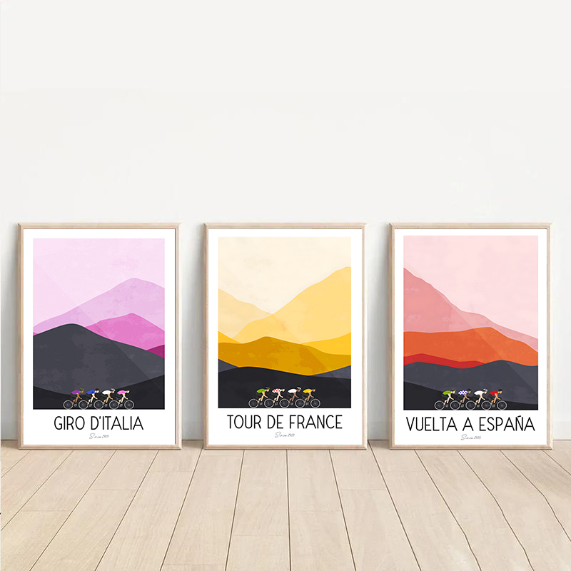 Picture Of Mountain Biking - Aquarel Cycling Race Cyclist Tour De