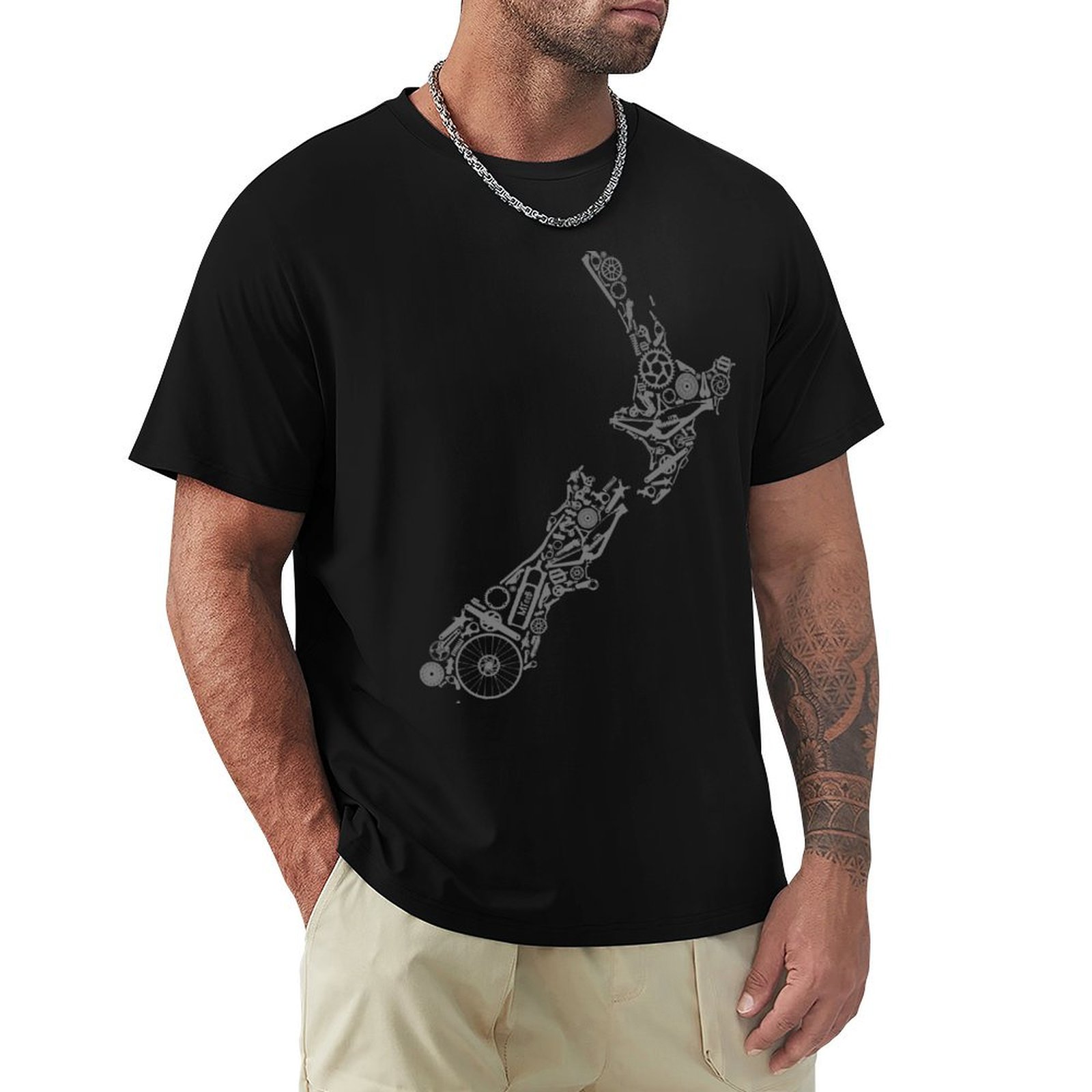 Mountain Biking New Zealand - NIEUW-ZEELAND - grijs, mountainbike-land T-shirt Casual